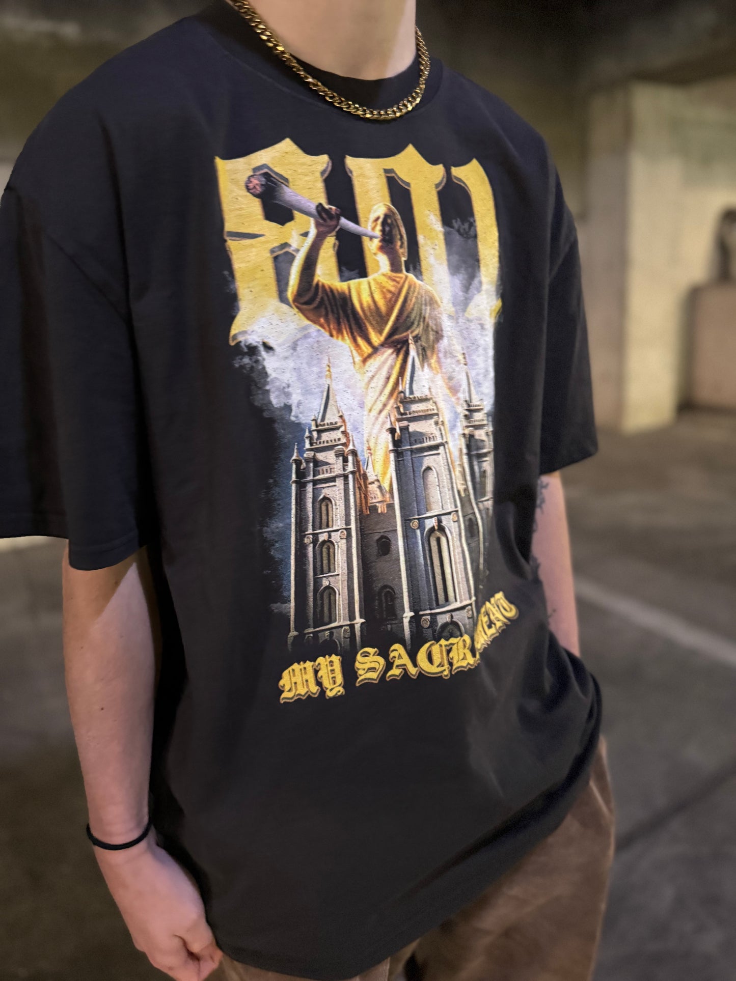 My Sacrament Oversized faded t-shirt